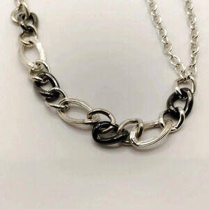 Dana Buchman Silver Tone Link Chain Lobster Clasp Necklace 18"